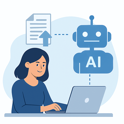 Illustration of AI document processing